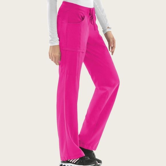Cherokee Infinity Carmine Pink Scrubs Pants Joggers Women’s XS Petite - Picture 1 of 9